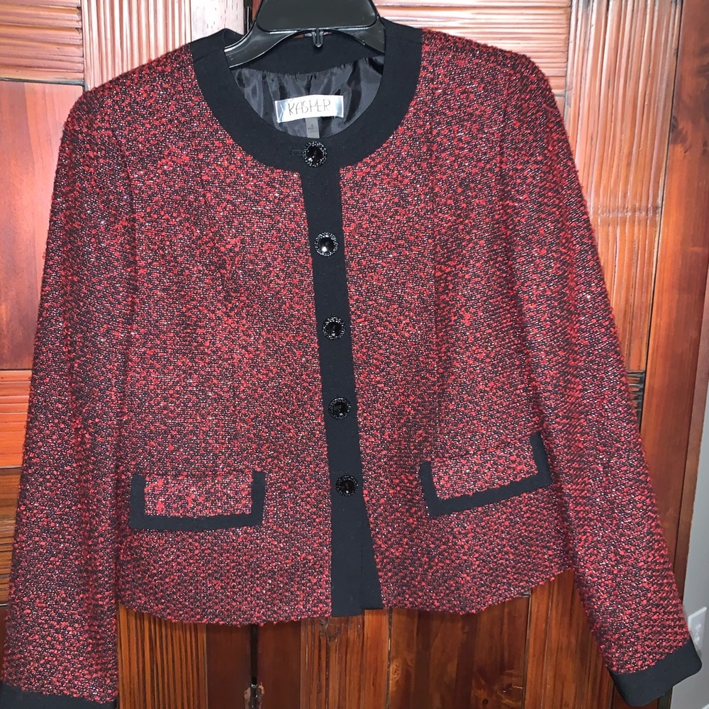 Gorgeous sparkling red blazer with pockets